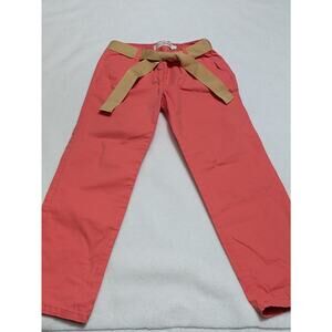 Mini Boden Pants Orange Adjustable Waist Sz 7 Ribbon Belt Easter Family Pictures